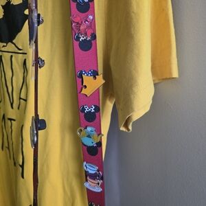 Pink Disney-Themed Lanyard with Pins